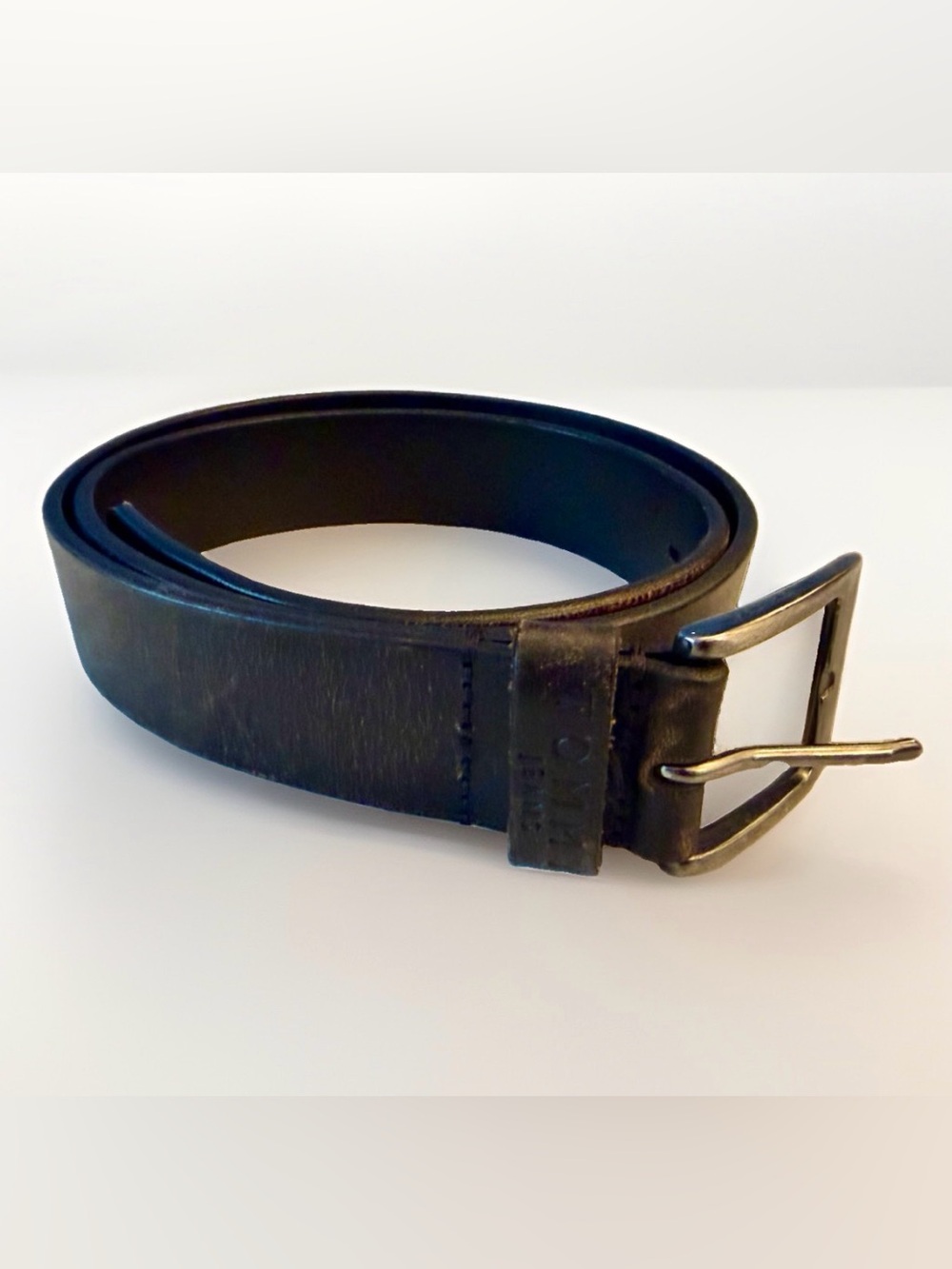 Vintage Tommy Hilfiger Mens Genuine Leather Belt Tommy Jeans Distressed Brown 36